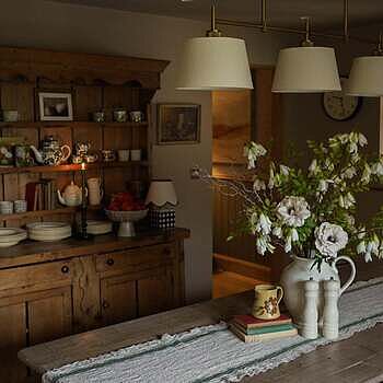 Henley Triple Bar Pendant Light - Natural Cotton Shades