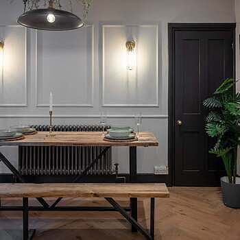 Brooklyn Giant Bowl Pendant - 24 Inch - Pewter