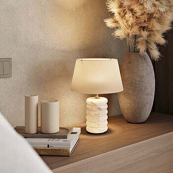 Alabaster Stone Dual Lit Table Lamp