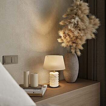 Alabaster Stone Dual Lit Table Lamp