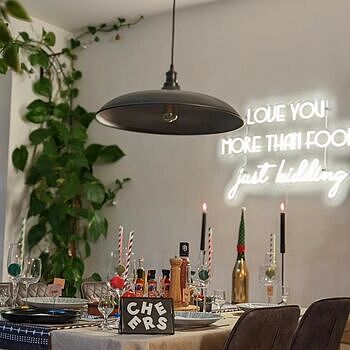 Brooklyn Giant Bowl Pendant - 24 Inch - Pewter