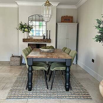 Oxnam Hand Woven Jute Rug - Natural & Teal