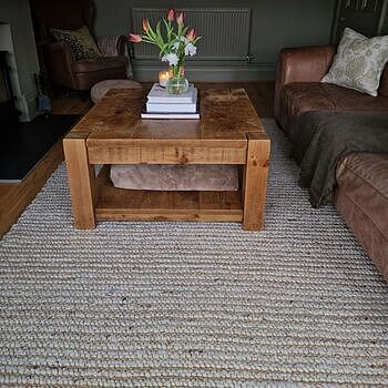 Petton Hand Woven Jute & Wool Rug - Natural & Cream
