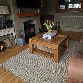 Petton Hand Woven Jute & Wool Rug - Natural & Cream