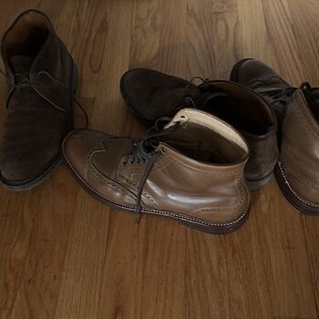 Alden 44618 Dark Tan Calfskin ブーツ 26cm Alden Men's 44618 - Wing Tip Boot - Dark Tan Calfskin - The