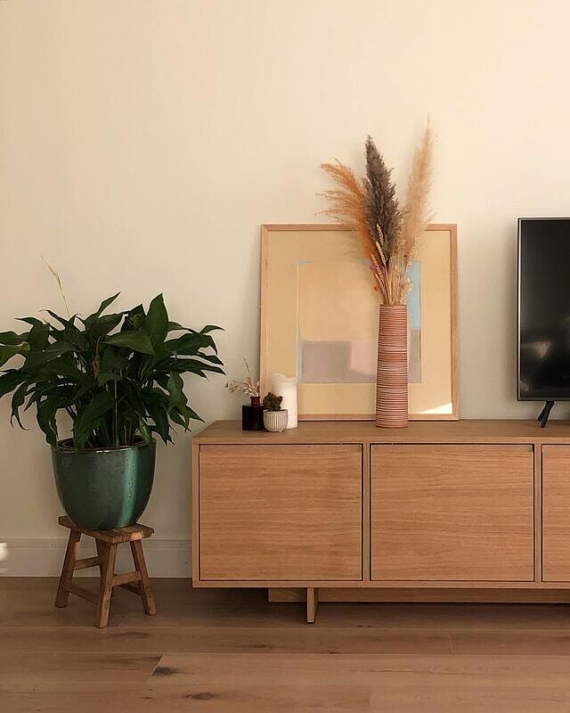 Cute corners 🌸 

Enjoying these details before they disappear to baby proofing.

Love this new vase from beag_lifestyle_store finally my gorgeous pampas has the home it deserves.

#livingroom #livingroomdecor #tvunit #mediaunit #scandihome #warmtones #neutralhome #popsofcolour #newbuildireland #lovelyirishhomes #sharemyinstahome