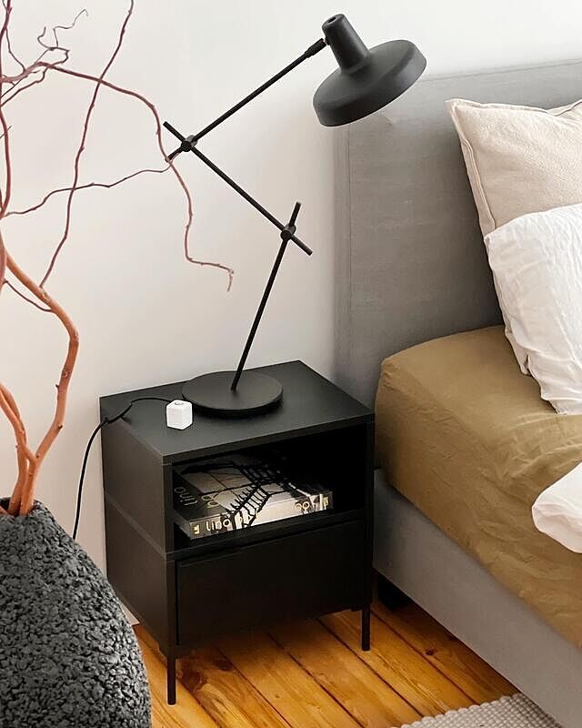 Little bedroom makeover with tylko - for quite a while I was looking into a stylish and practical storage solution for the bedlinen, blankets and throws. And this beautiful sideboard made the cut (swipe left to see the action). And while I was on it, I’ve added some sleek black bedside tables too. I’m very happy with the result! If you like to add something to your home, get 30% off by using igorjosif30 until September 4, 2022😍🖤🌿 #ad #interior #interiorstyling #harmonywithtylko #tylko #bedroom #mybdrm #berlin #igersberlin