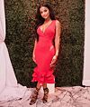Soleil Square Neck Midi Dress - Red