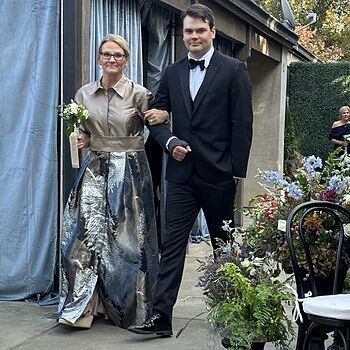 Taffeta Shirt Gown With Feather Pattern | Teri Jon – Terijon.com