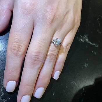 1.25 Carat Diamond Engagement Ring - 14K White Gold Solitaire With Accent Stones, Size 5.5 (H-I Color, I1-I2 Clarity)