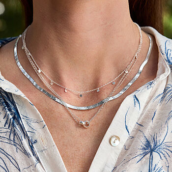 Sterling Silver Station Necklace - Silpada - .925 Sterling Silver