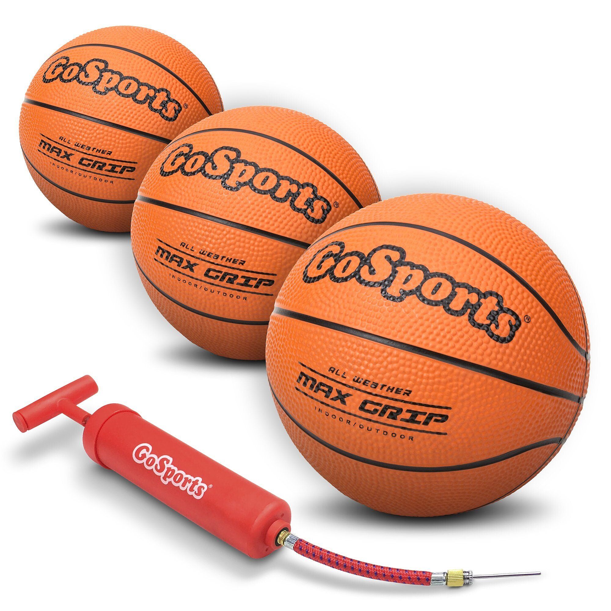 GoSports - Lot De 2 Ballons De Kickball Officiels 25,4 Cm - Surface Texturée, Peau En Caoutchouc Durable - Avec Pompe Manuelle Et Aiguille - 6