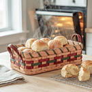 Bread Serving Basket | Amish Wicker Large Bread Basket