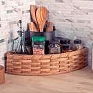 Corner Basket | Large Amish Wicker Triangle Countertop Storage