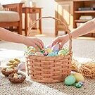 Small Round Easter Basket | Rustic Vintage Amish Woven Wicker