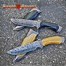 Product image for 9.5" Fixed Blade Knife Drop Point Damascus Replica Decorative Dagger Black