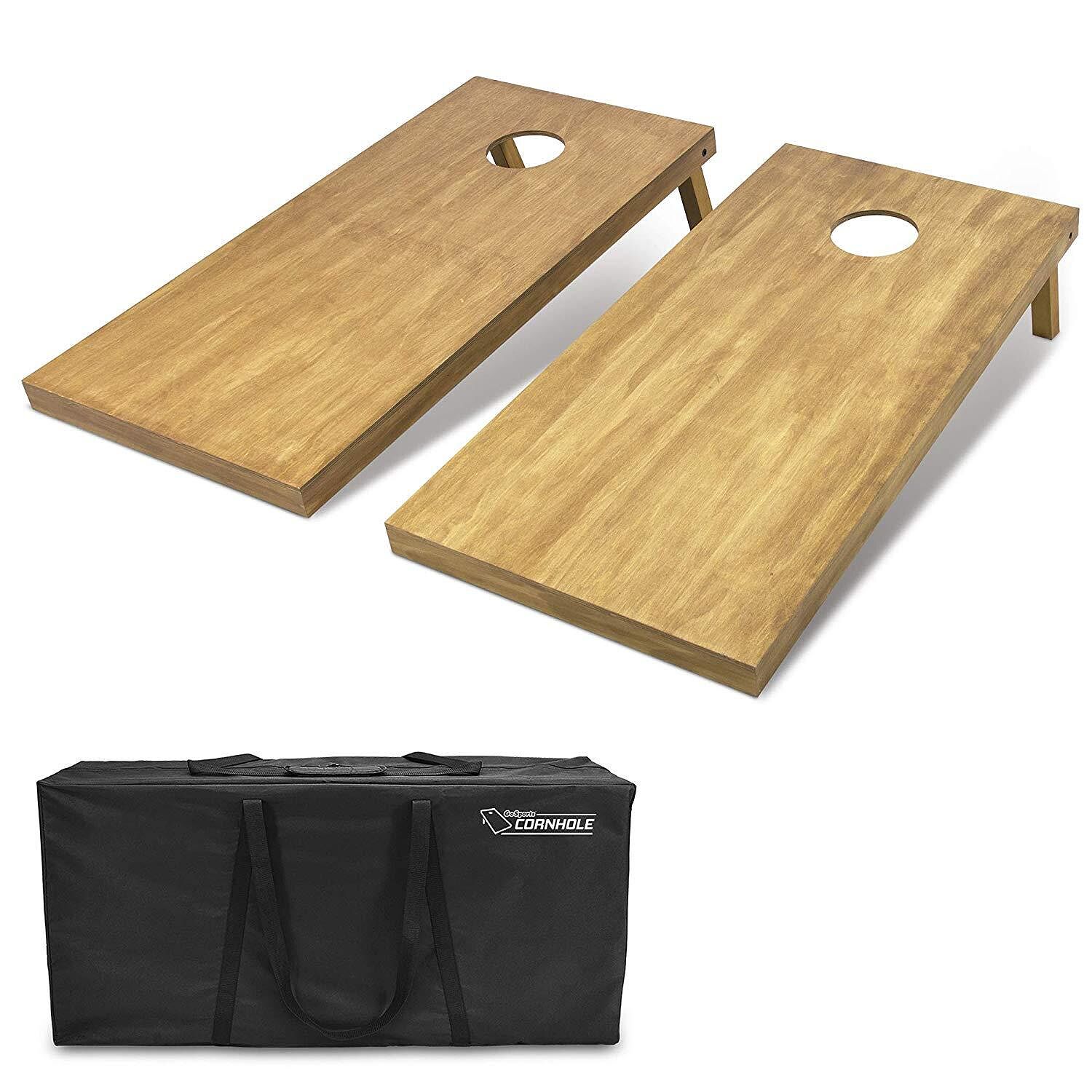 GoSports 4 ft x 2 ft Wooden Cornhole Boards Set - Natural