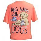 Product image for Southern Attitude Preppy Life's Better With Dogs T-Shirt
