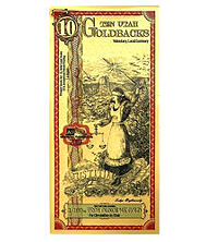 10 UTAH GOLDBACK AURUM 24KT GOLD FOIL NOTE BU 1/100 OZ .999 FINE GOLD