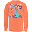 Product image for SALE Southern Couture Spread Joy Elephant Comfort Colors Long Sleeve T-Shirt