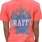Product image for Southern Attitude Preppy Snappy Turtle Nautical Coral T-Shirt
