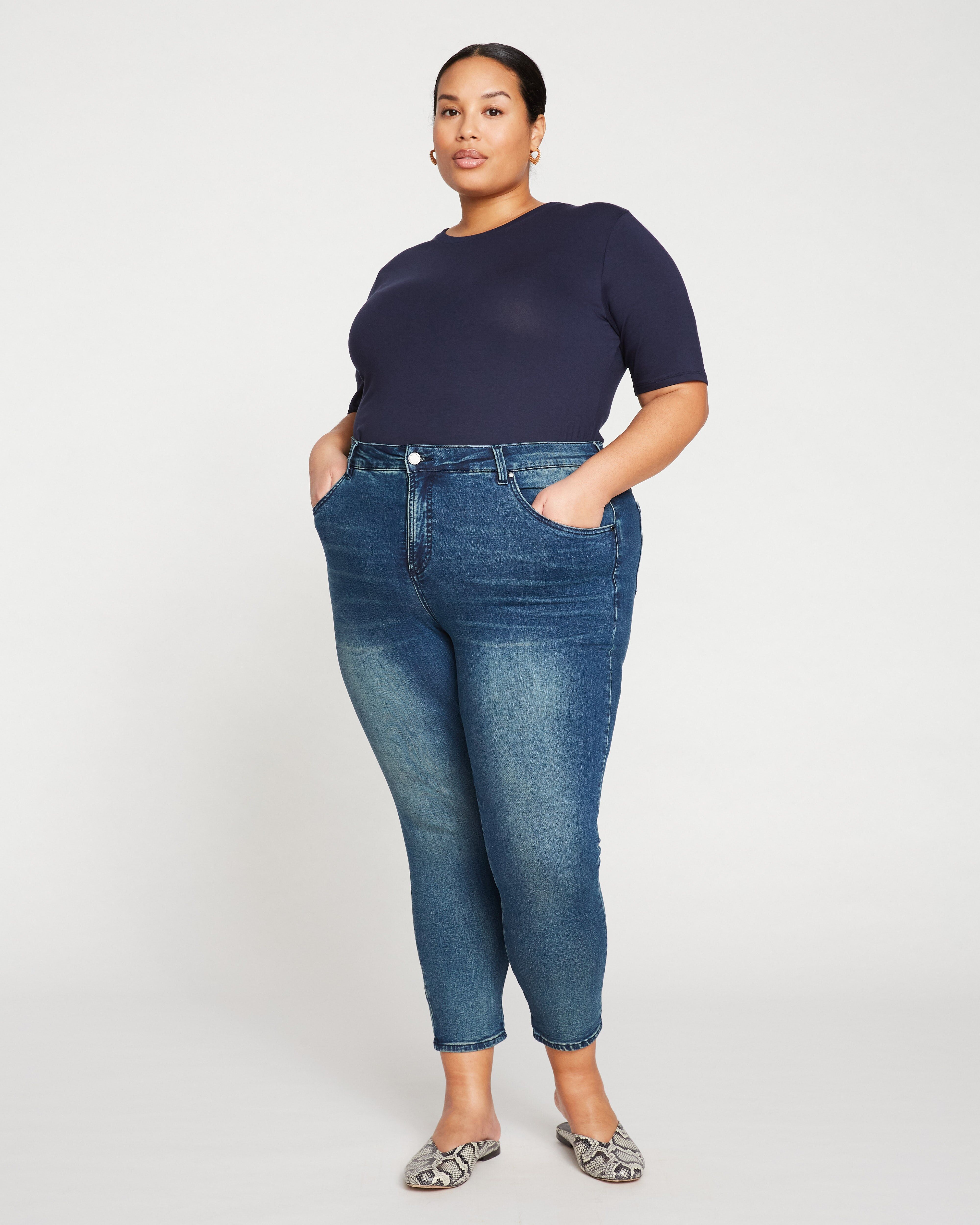 Seine High Rise Skinny Jeans 27 Inch - Distressed Blue