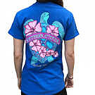 Product image for Southern Attitude Snappy Sea Turtle Flower Blue T-Shirt