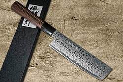  Cuchillo japonés Santoku de Damasco, acero inoxidable ZA18 de  alta calidad, 69 capas, 7 pulgadas, multiusos, hecho a mano en Sakai, Japón  : Hogar y Cocina