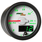 Product image for White & Green MaxTow 35 PSI Boost Gauge