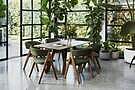 Product image for Gaudi 7PCE Hardwood Dining Set | Rustic Walnut | Green