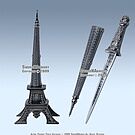 Product image for 10 " Eiffel Tower Letter Opener Gift Knife Short Sword Souvenir