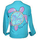 Product image for Southern Attitude Tortuga Moon Palm Turtle Comfort Colors Long Sleeve T-Shirt