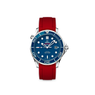Product image for Rubber Strap for OMEGA® Seamaster Diver 300M Co-Axial 41mm Blue Ceramic
