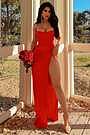 fashion nova annika satin maxi dress Annika Satin Maxi Dress - Red