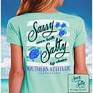 Product image for Southern Attitude Mint Turtles Sassy Since Birth T-Shirt