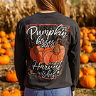 Product image for Girlie Girl Preppy Pumpkin Kisses Long Sleeve T-Shirt