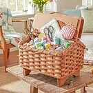 Grandma's Sewing Box | Vintage Woven Wood Old-Style Sewing Basket
