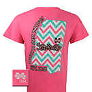 Product image for MSU Mississippi State Bulldogs State Pink Chevron Girlie Bright T Shirt