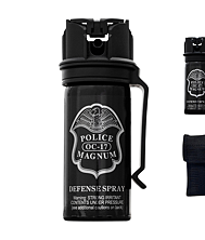 Police Magnum Black Pepper Spray Flip Top- USA Defense