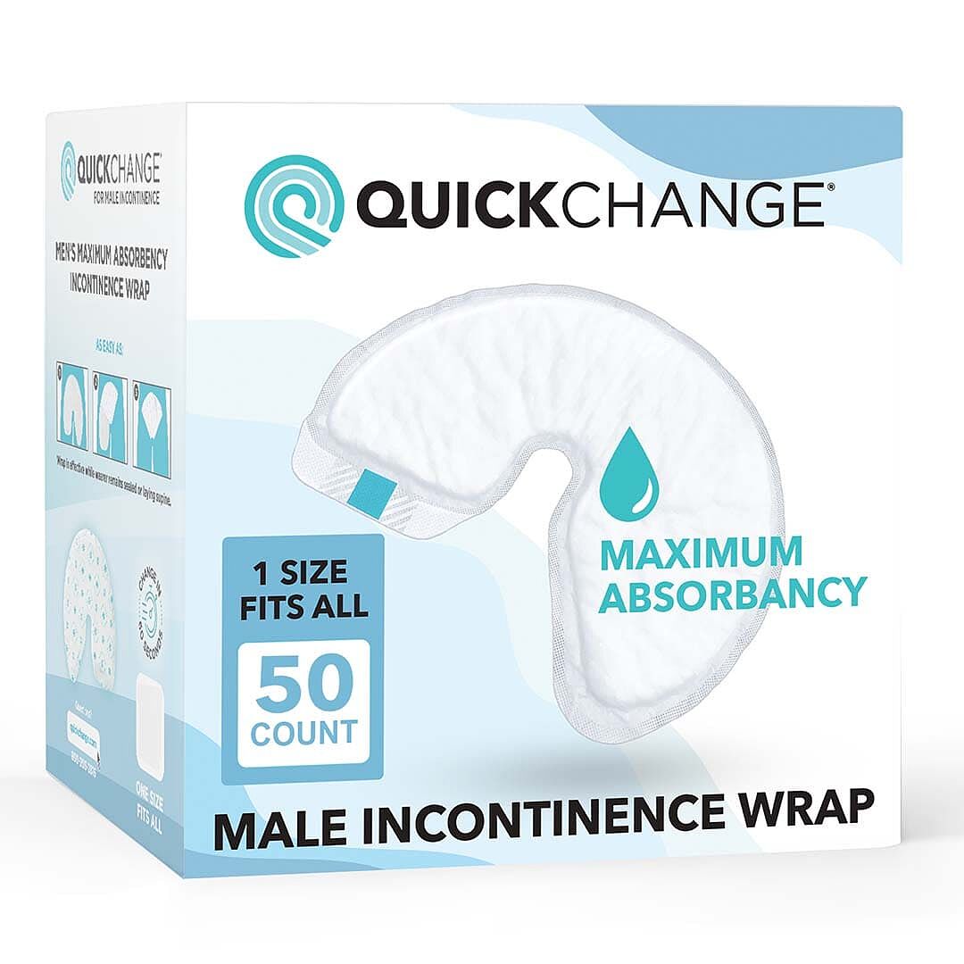 QuickChange 50 Pack, Men's Maximum Absorbency Incontinence Wrap, One-Size