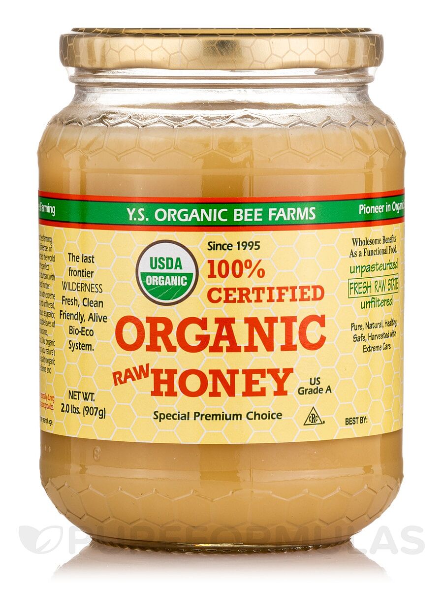 100% Certified Organic Honey (Raw, Unprocessed, Unpasteurized) - 16 oz (454 Grams)