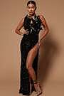 fashion nova black feather dress Enchanted Kitty Portrait Petite in Midnight Velvet – Only Little Once main image 0