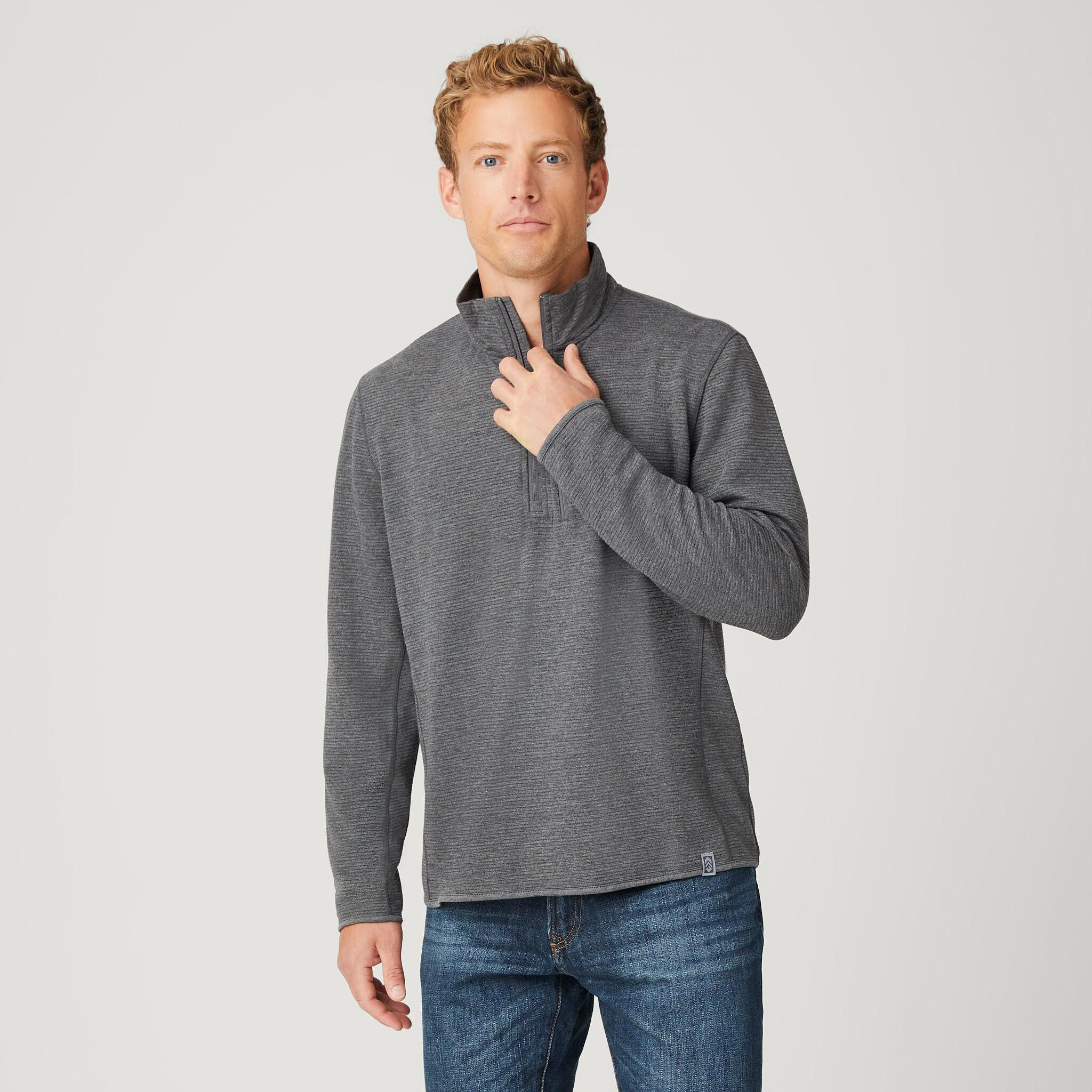 Men's Glenclyffe Waffle 1/4 Zip Mock Neck Shirt – Free Country