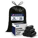 Product image for 13 Gallon Extra Tall Black Drawstring, Jr Pack - 1.2 Mil - 50/Case
