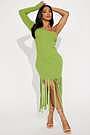 fashion nova green fringe dress Tropic Vibes Fringe Maxi Dress