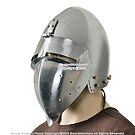 Product image for Functional Medieval Helmet Combat Bascinet with Klapvisor 16G Steel SCA LARP