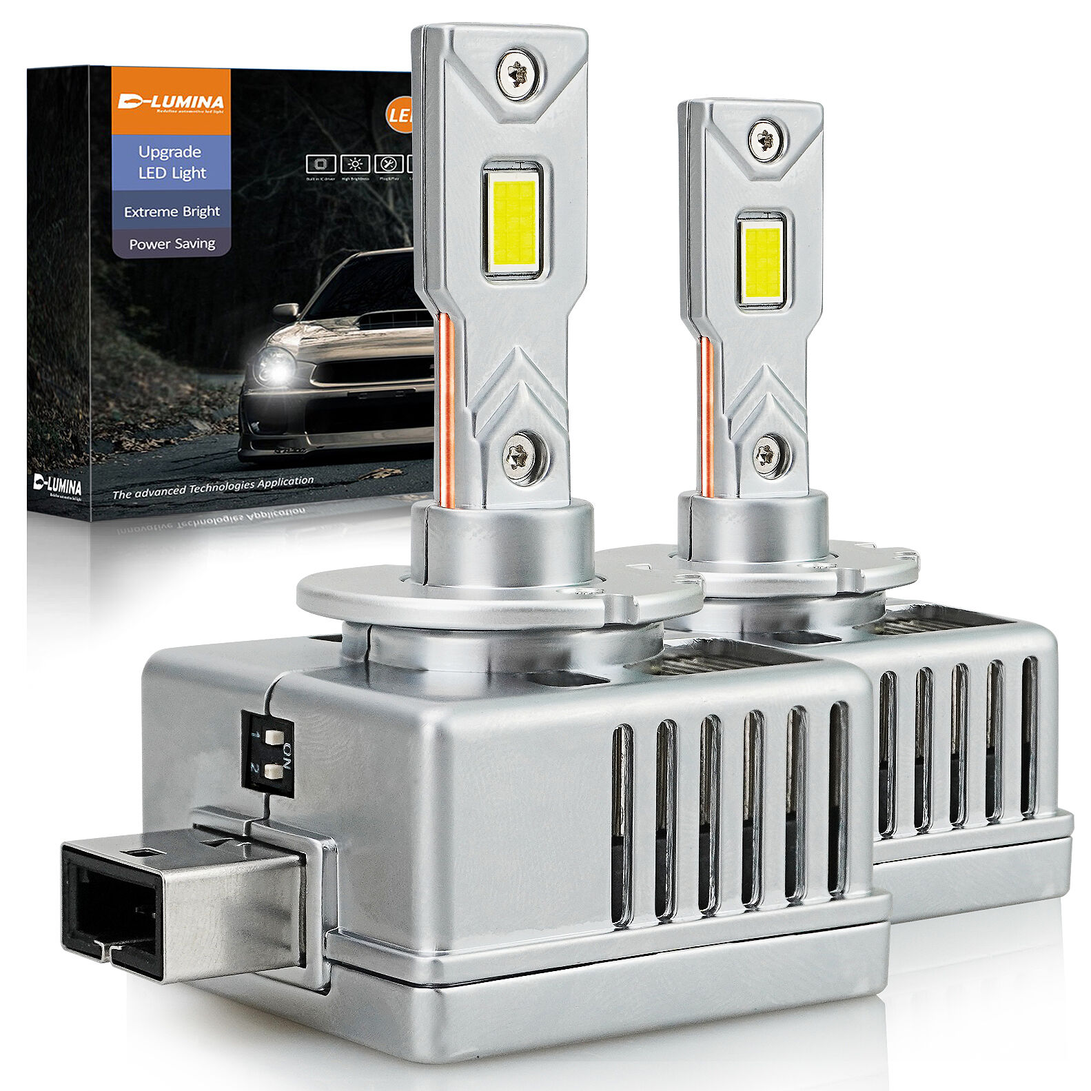 D3S LED HID to LED Headlight Bulbs 6000K 9000LM Twin Pack