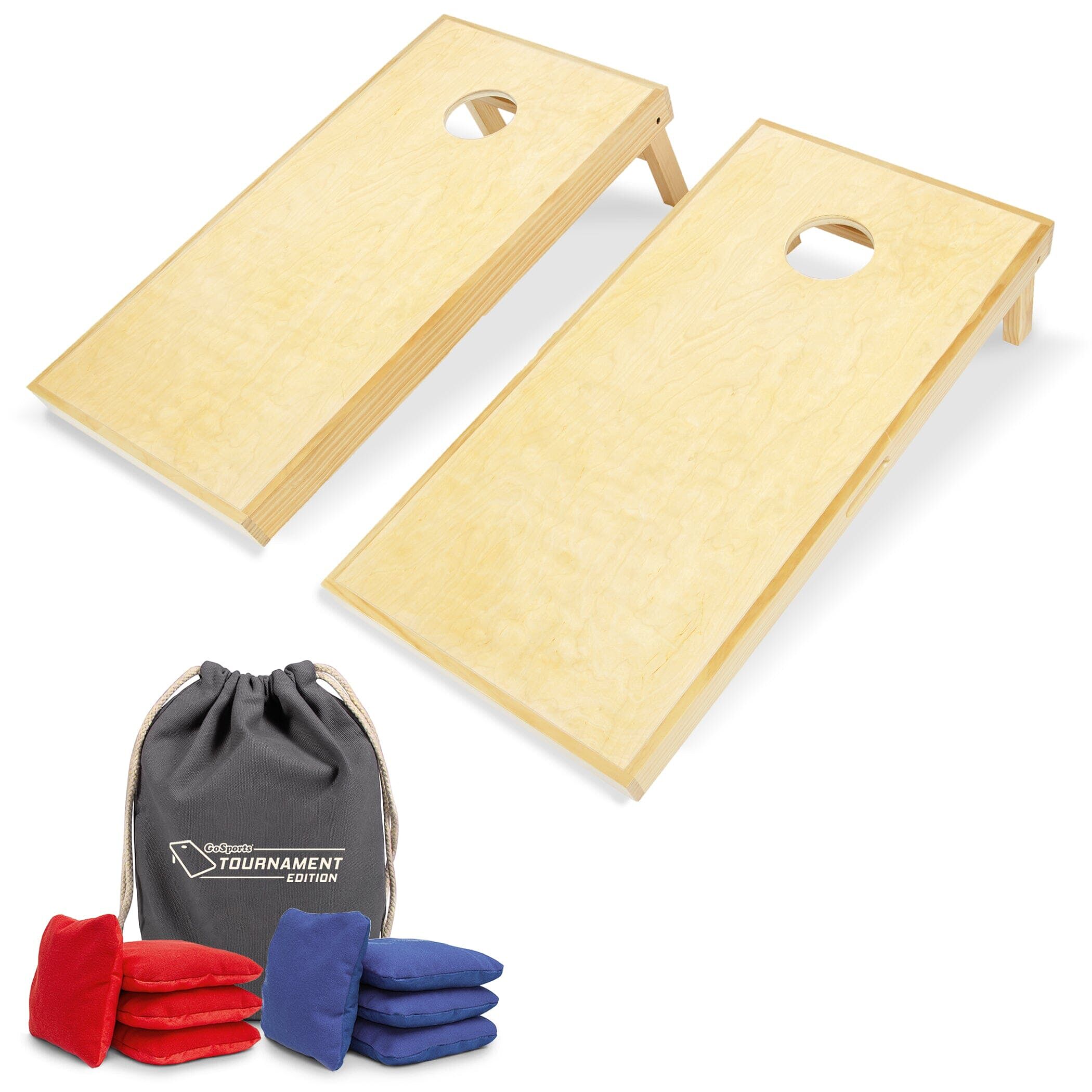 GoSports 4 ft x 2 ft Wooden Cornhole Boards Set - Natural