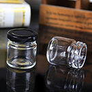 Product image for 60 x Mini 50ML Black Lid Candy Jam Glass Jars Honey Preserving Wedding Favours