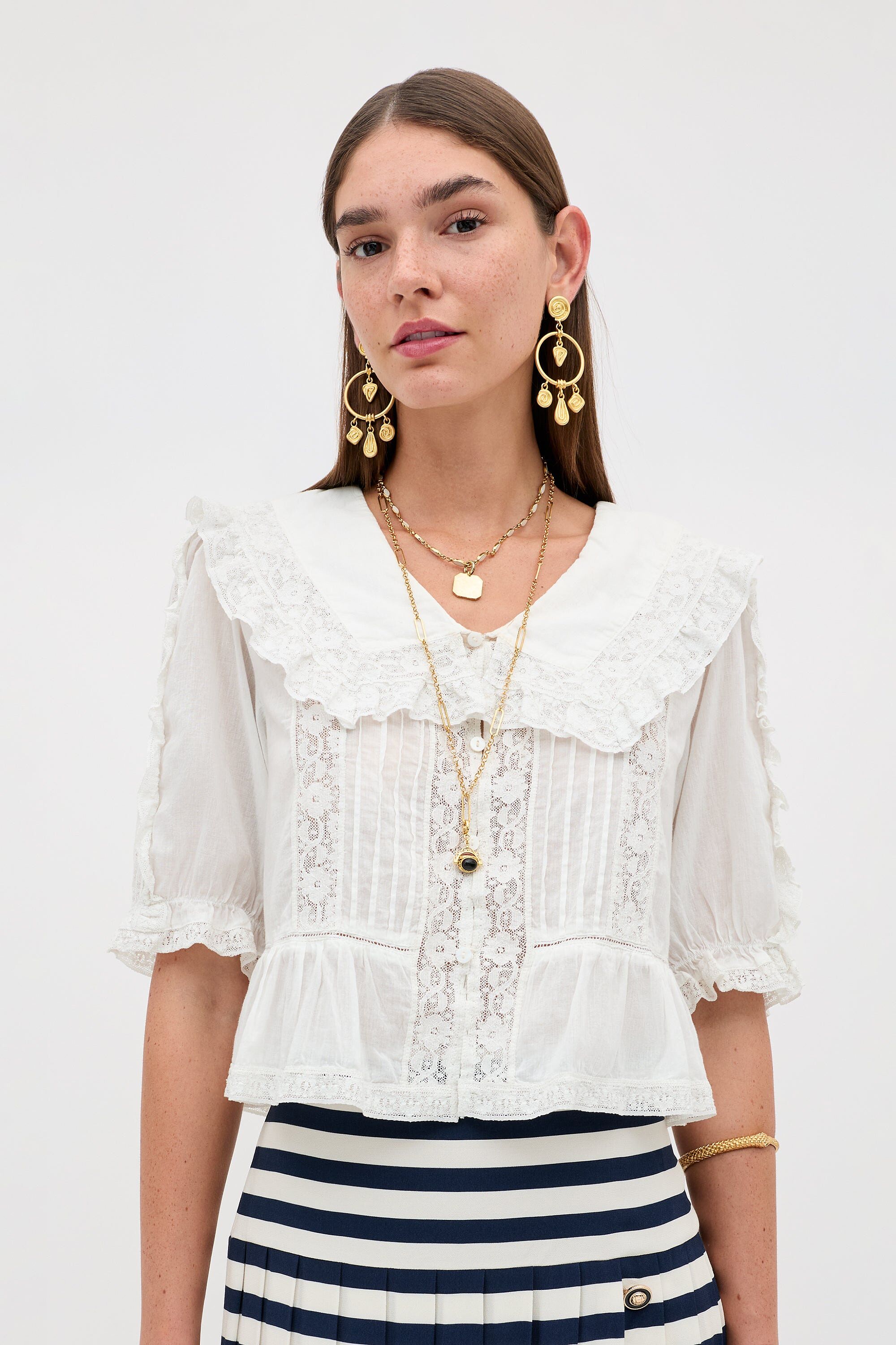 Ellery Cotton Blouse in White
